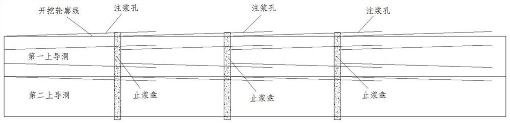 Advanced grouting construction method for underground excavated tunnel