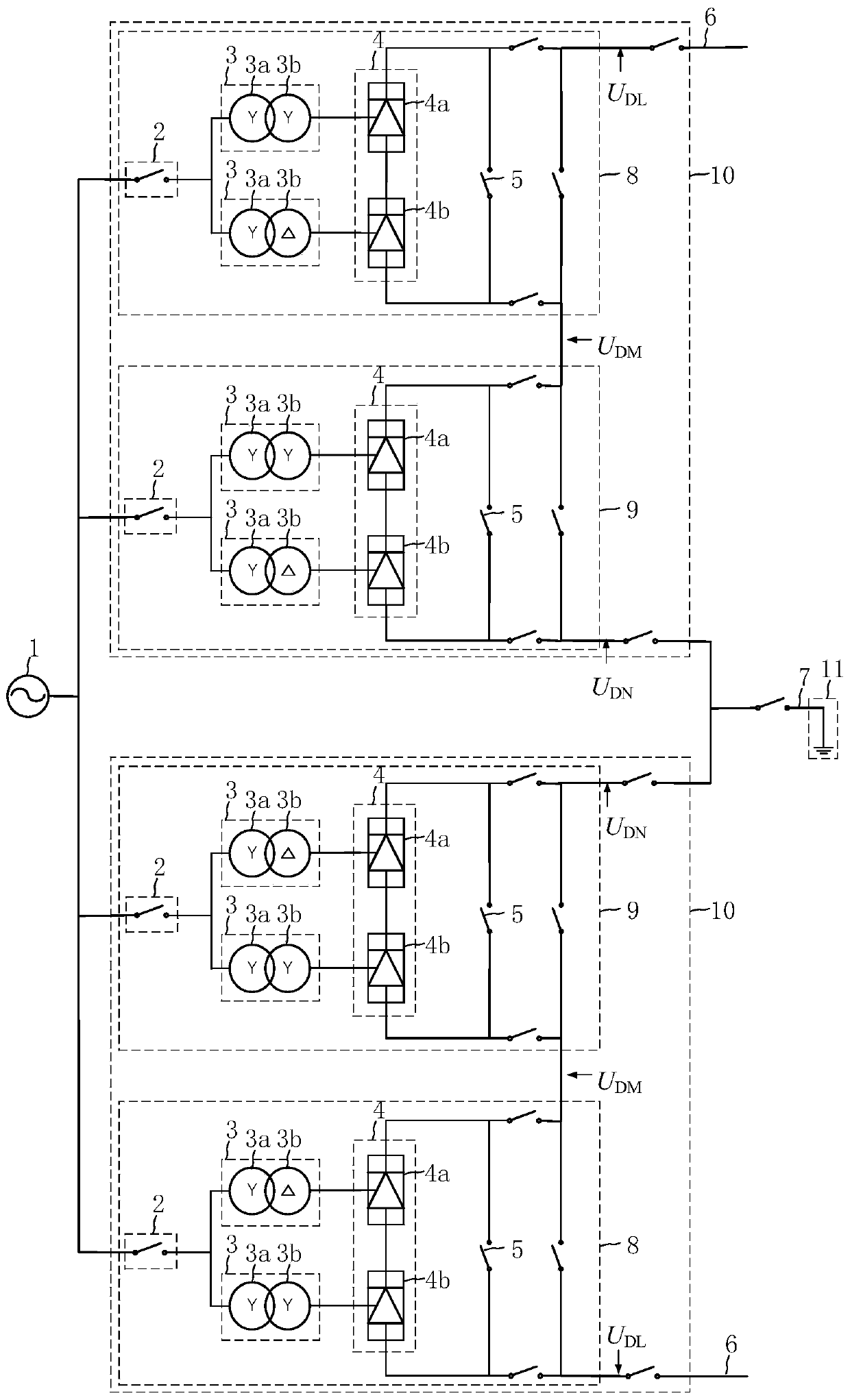UHV DC transmission control method and control device based on voltage calculation value