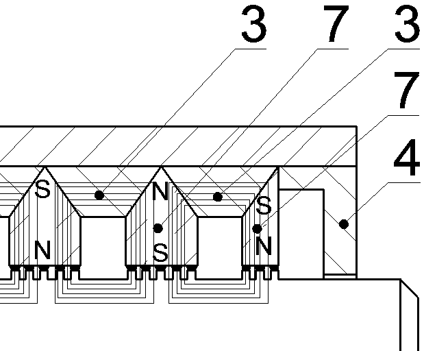 Magnetic fluid reciprocating sealing structure