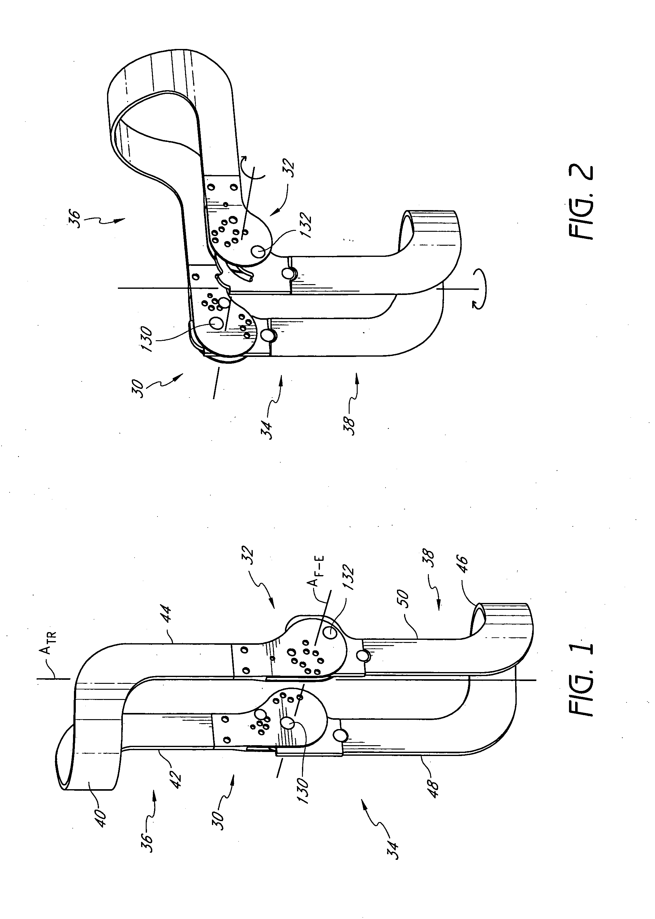 Knee brace hinges having dual axes of rotation