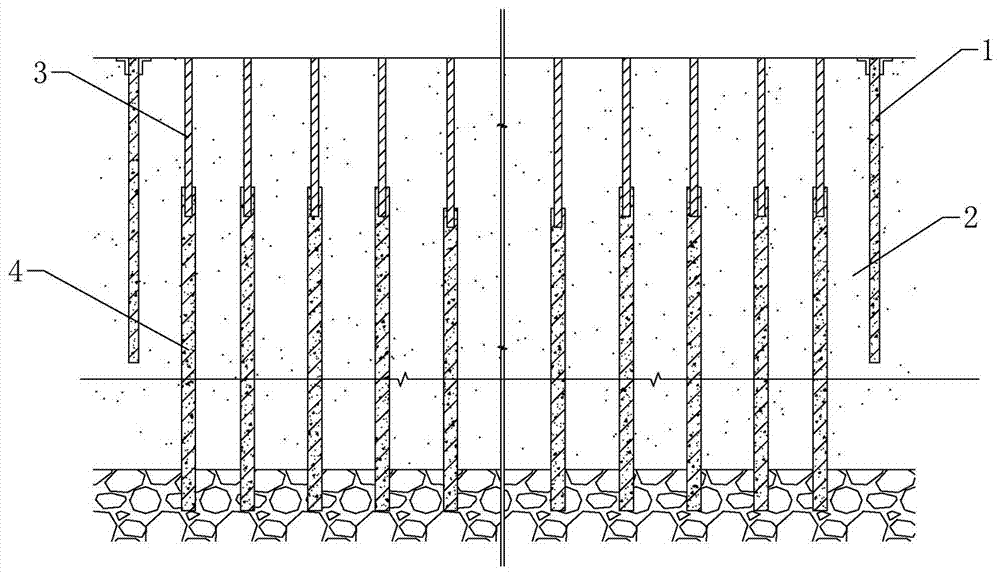 Reversed construction method for suspension-type containment deep, large and long foundation pit fabricated structure