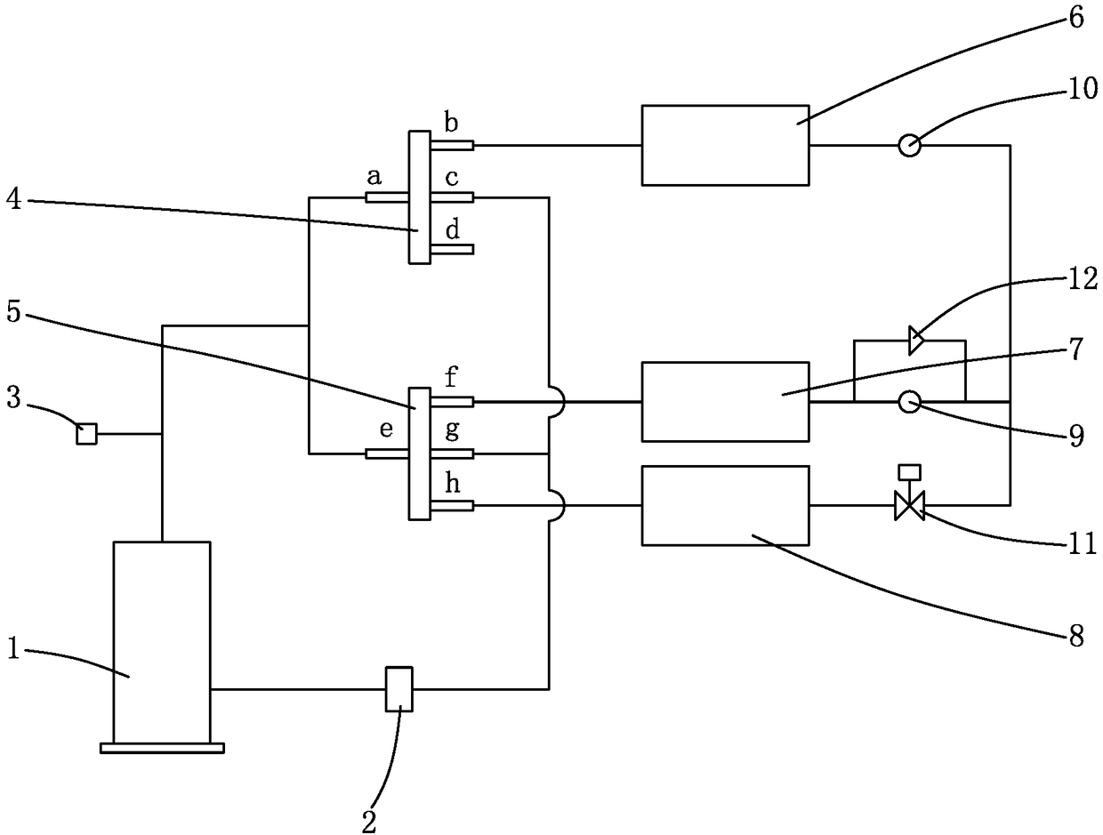 Air-conditioning heat pump device with five working modes