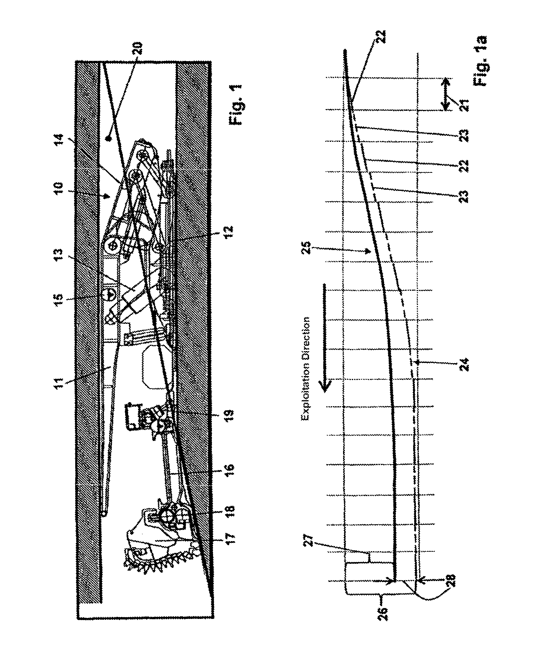 Method of setting an automatic level control of the plow in plowing operations of coal mining