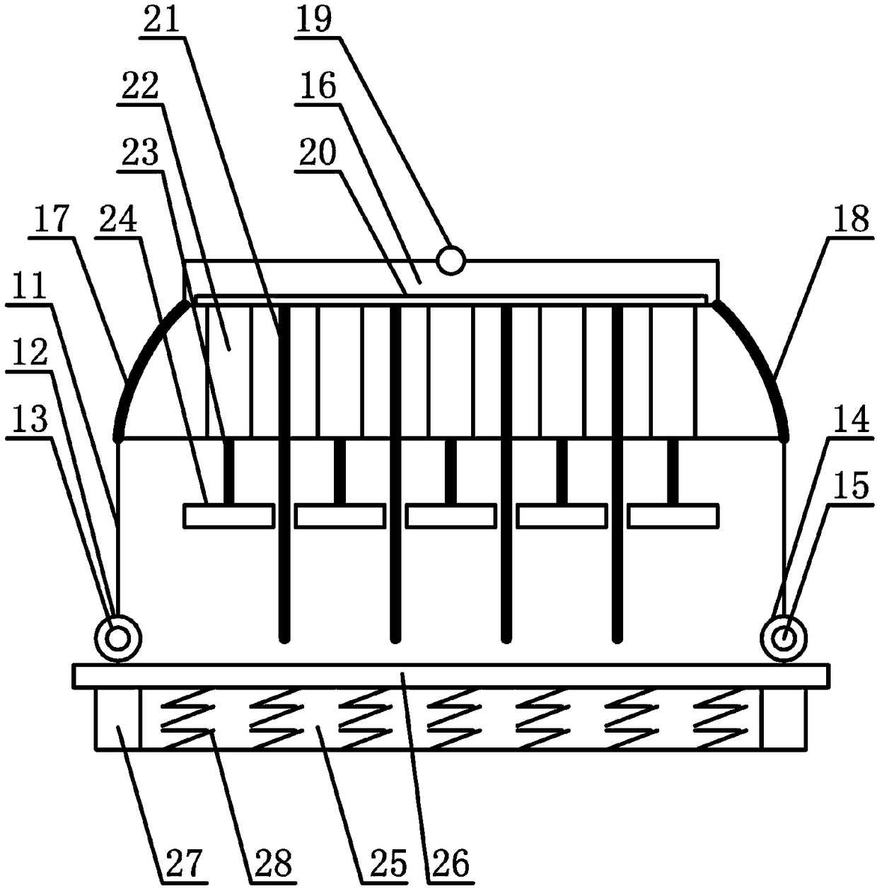 Knocking scale removing device of printing rubber cloth