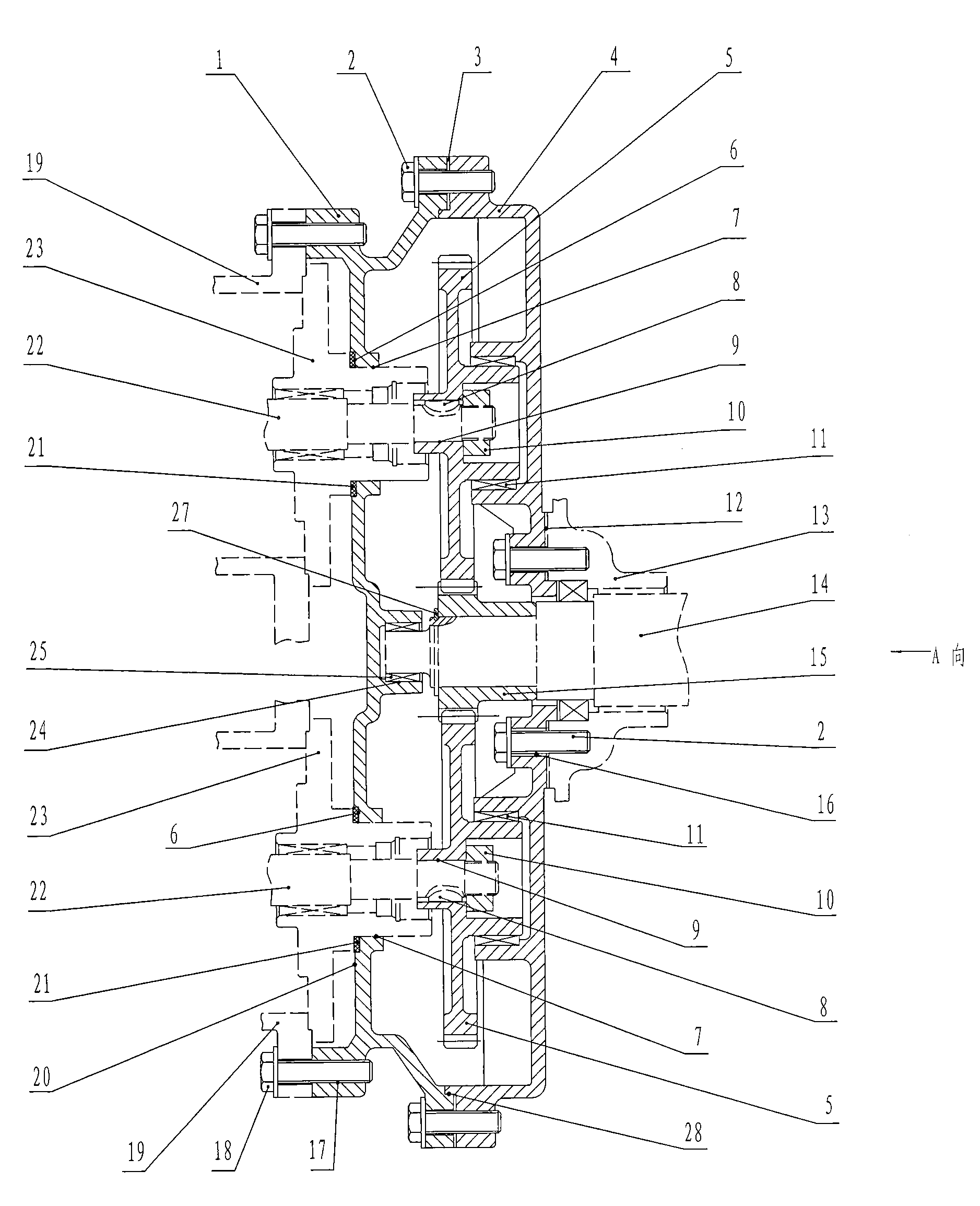 Speed change direct connecting device of engine and multiple air conditioning compressors for vehicles