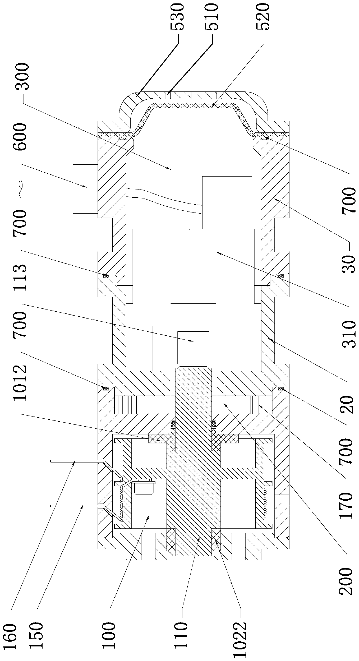 Stay wire type displacement sensor applied to full sea depth and application method thereof