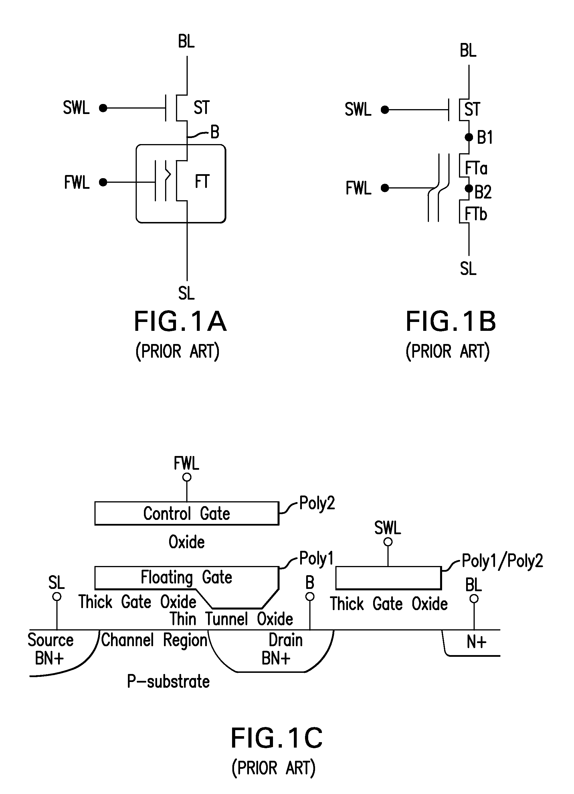 Flotox-based, bit-alterable, combo flash and eeprom memory