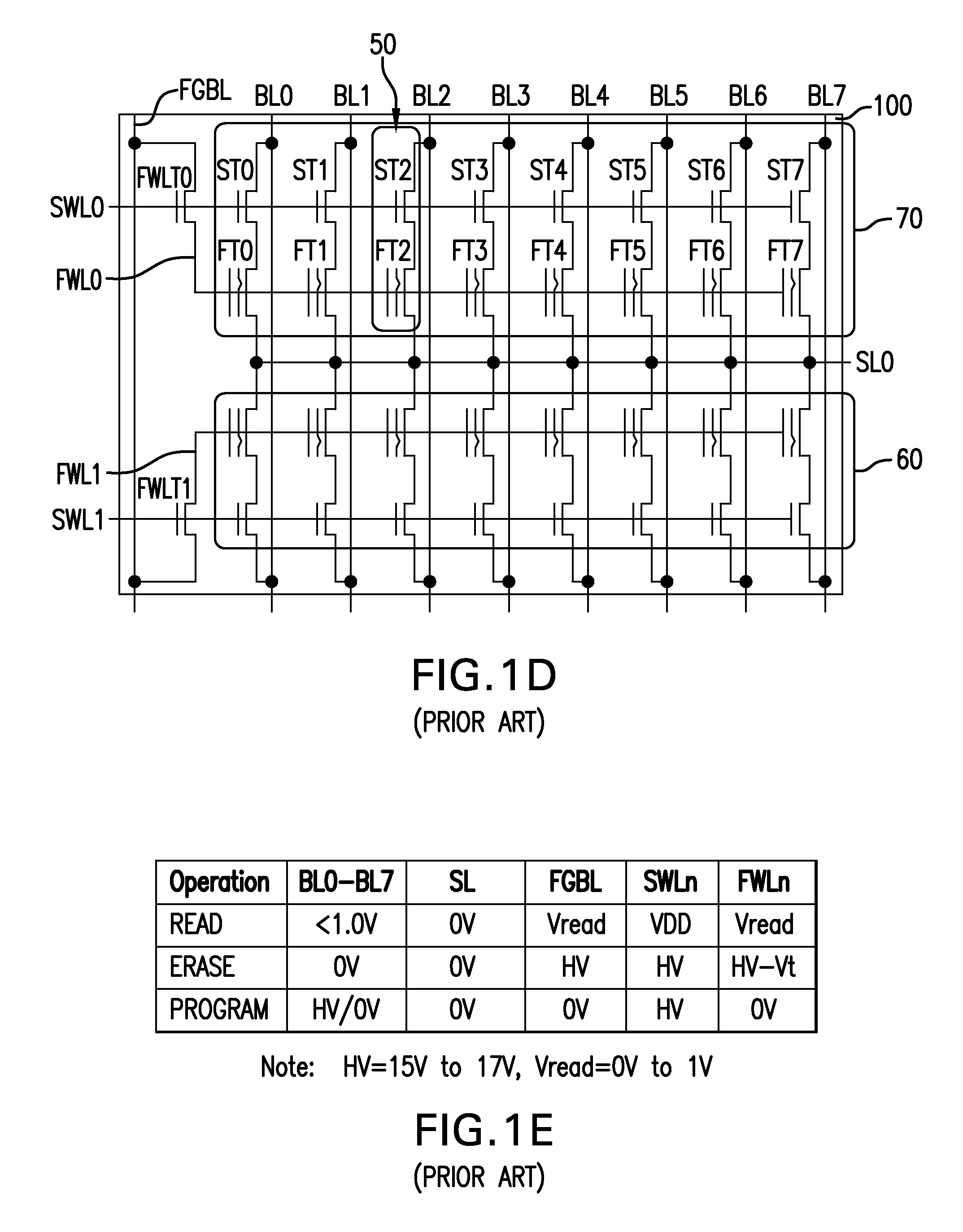 Flotox-based, bit-alterable, combo flash and eeprom memory