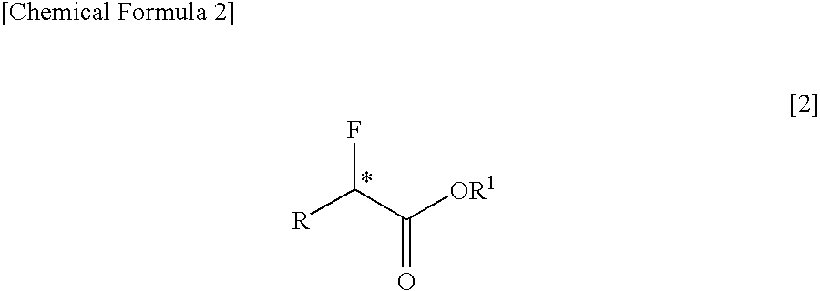 Process for production of optically active α-fluoro-carboxylic ester derivatives