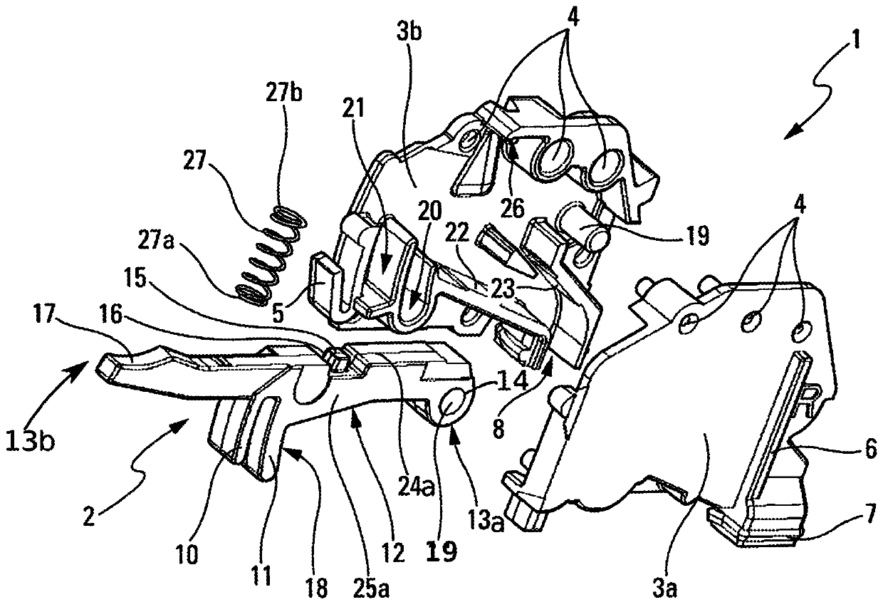 Pressure-actuated tripping device for an electrical line protection apparatus