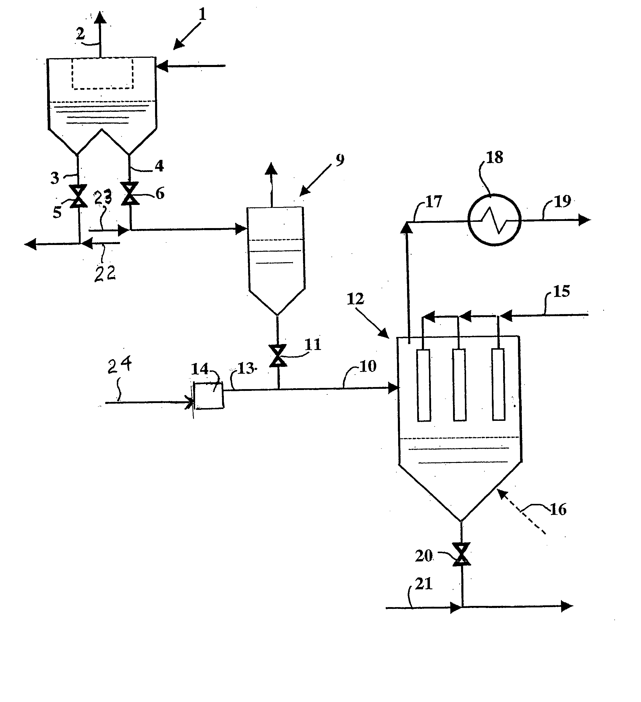 Process and device intended for regeneration of used absorbents from thermal generator fumes treatment