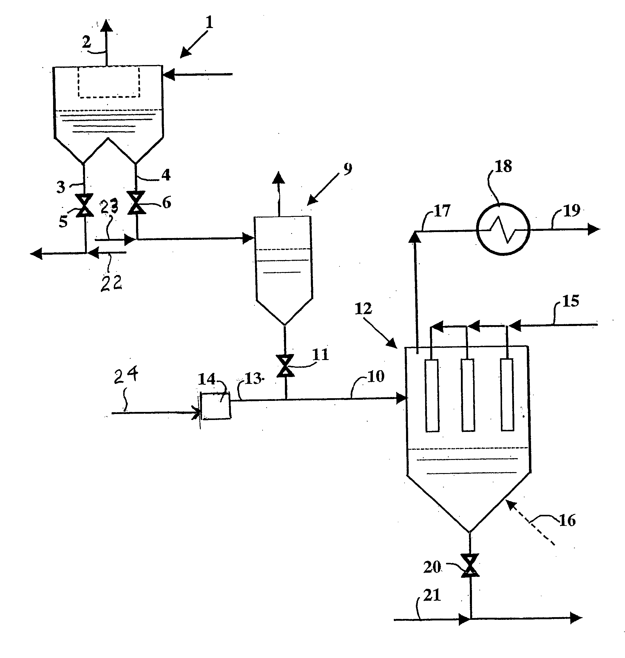 Process and device intended for regeneration of used absorbents from thermal generator fumes treatment