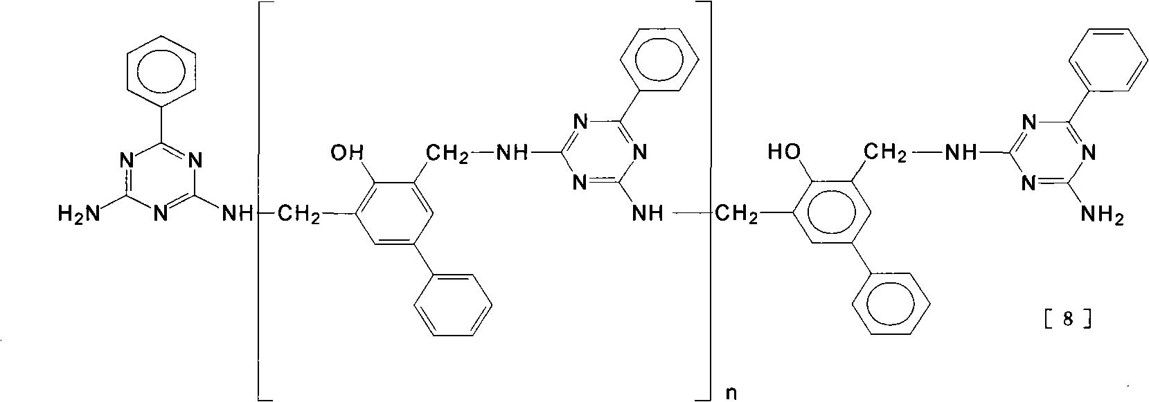 Synthetic method of nitrogen-containing flame-retardant phenolic resin