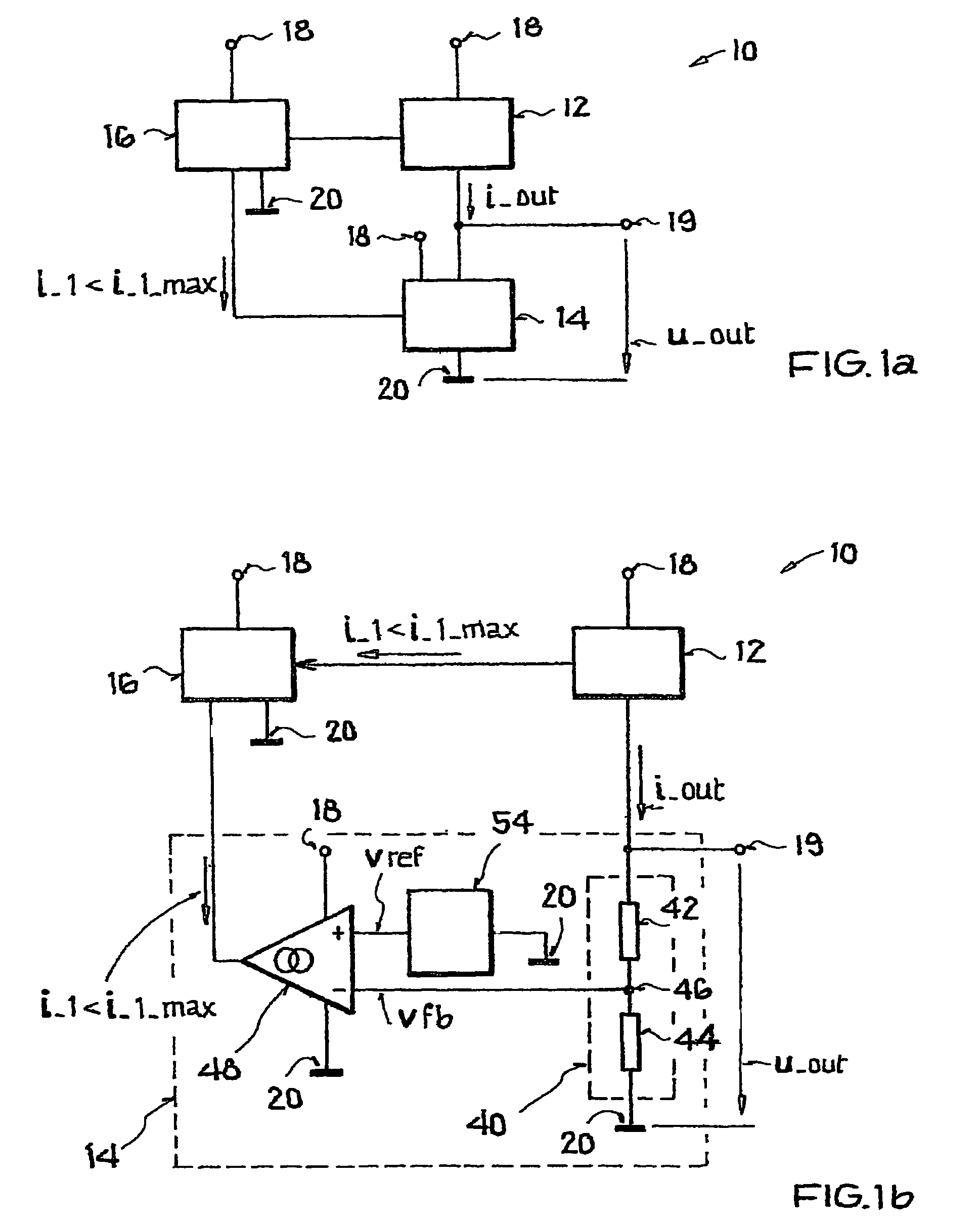 Constant voltage source with output current limitation