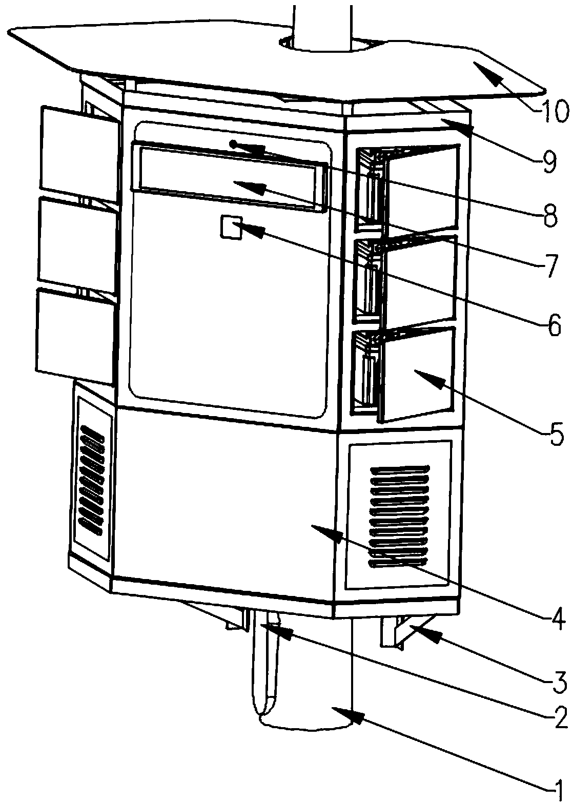 A shared intelligent charging system and a use method thereof, which are provided with a power supply of a city street lamp
