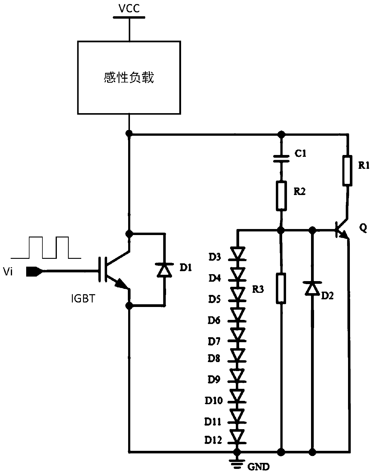 Circuit for dynamically suppressing turn-off overvoltage of power semiconductor device