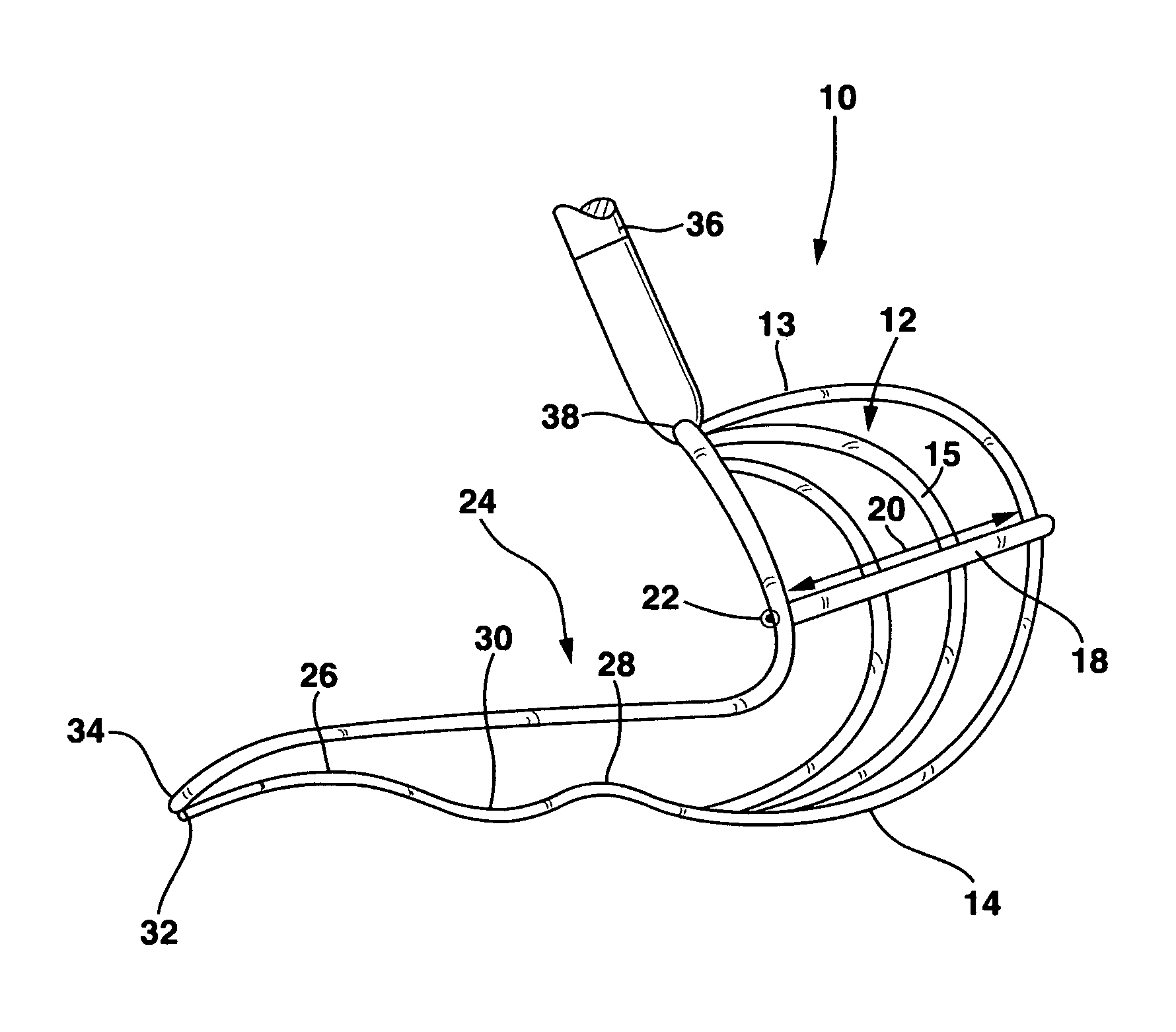 Gathering device for soft objects