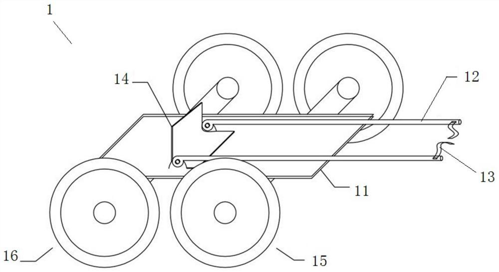 Rod transporting vehicle device suitable for vertical shaft drilling and using method