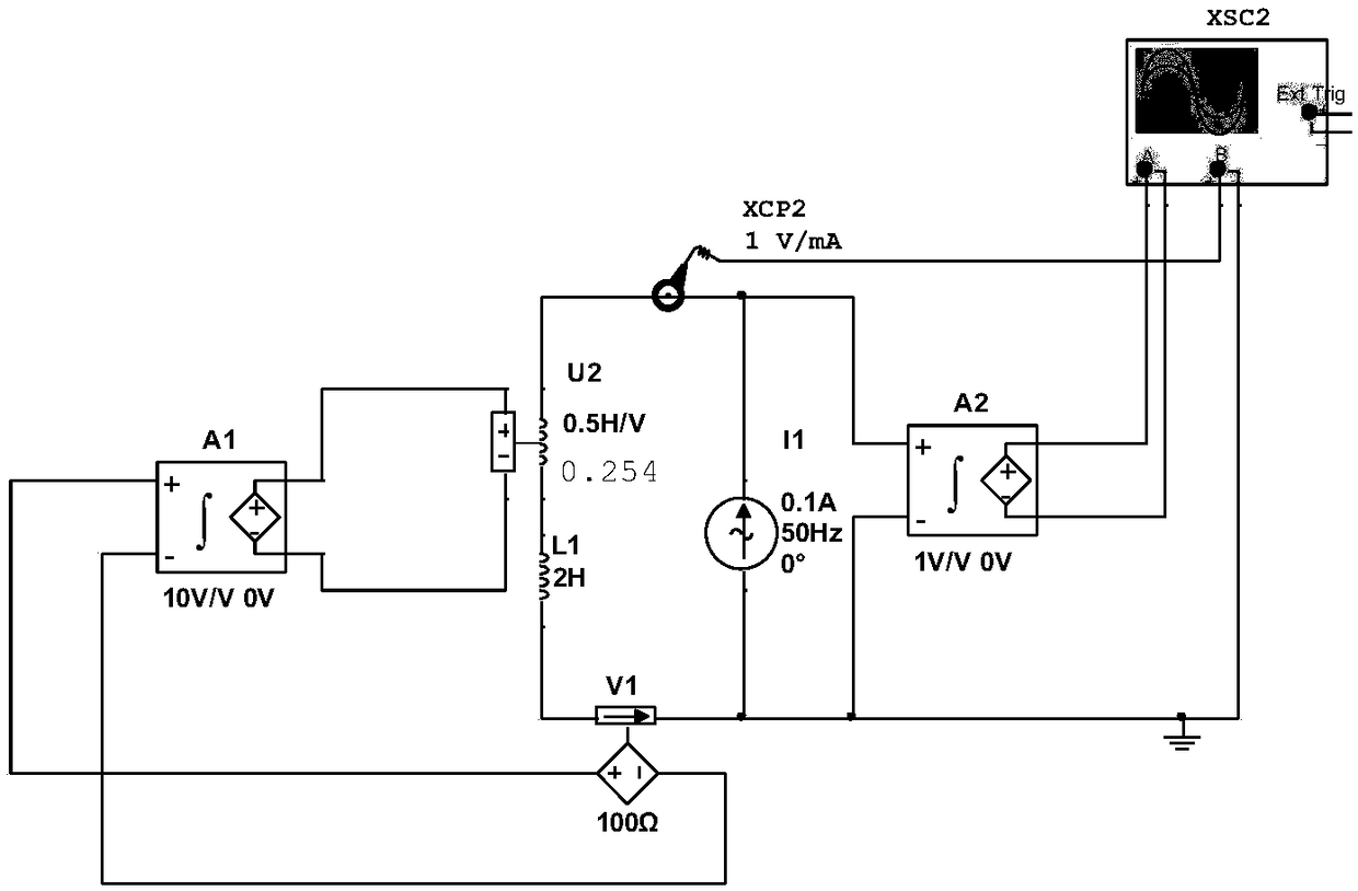 Extremely-simple floating ground charge-controlled meminductor circuit simulation model