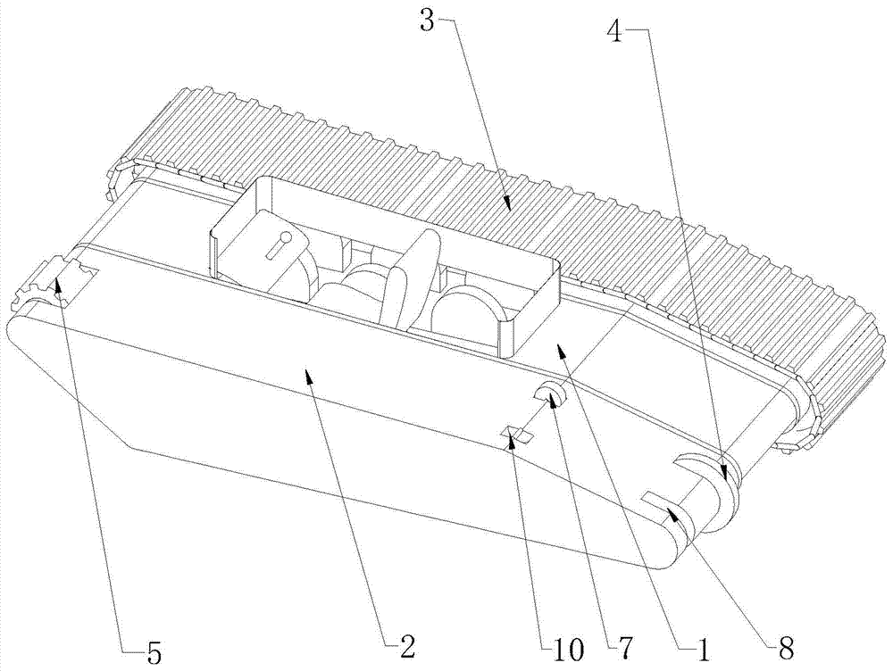 An electric amphibious crawler beach vehicle