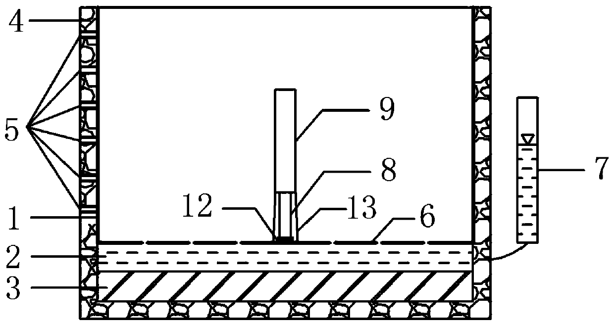 Pile body freezing and pulling force testing device