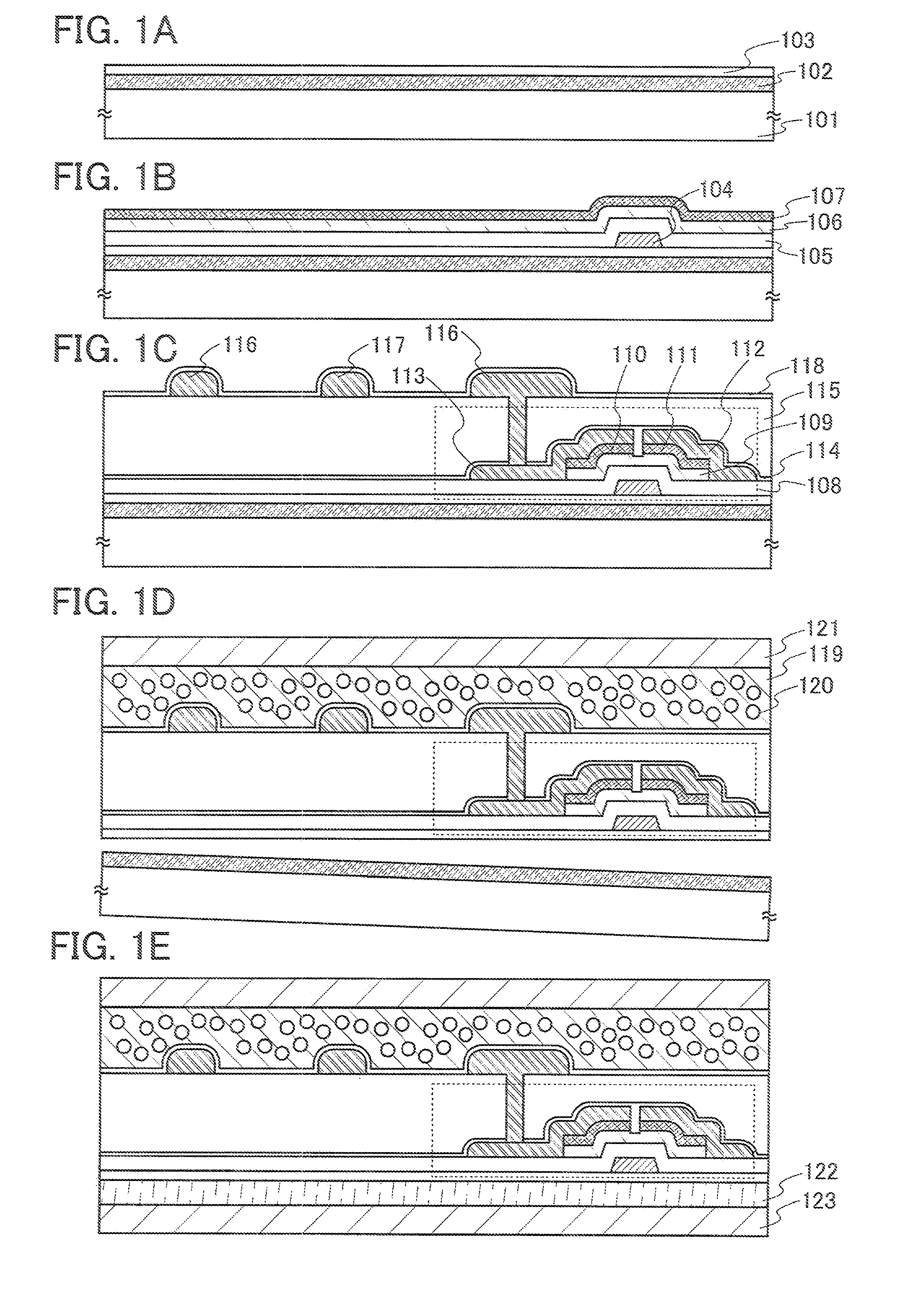 Method for manufacturing a semiconductor device using a flexible substrate