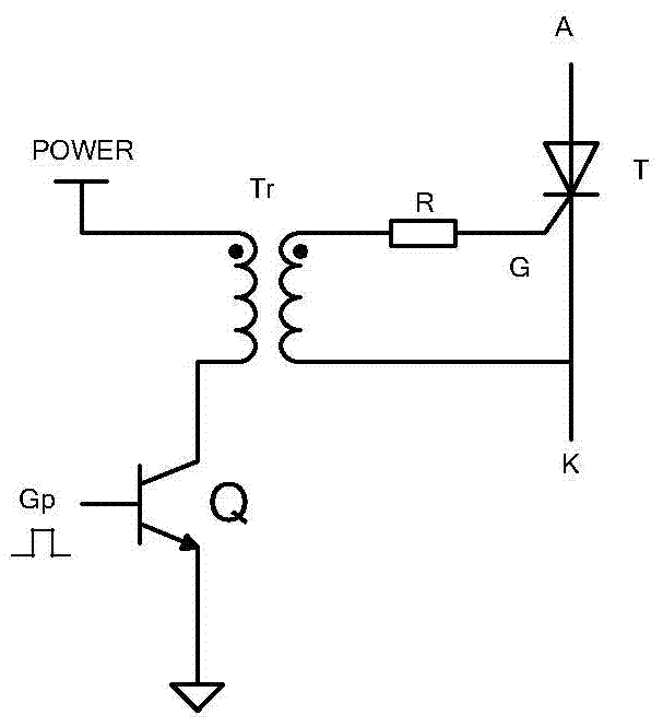 Thyristor trigger circuit for three-phase input rectifying circuit of frequency converter