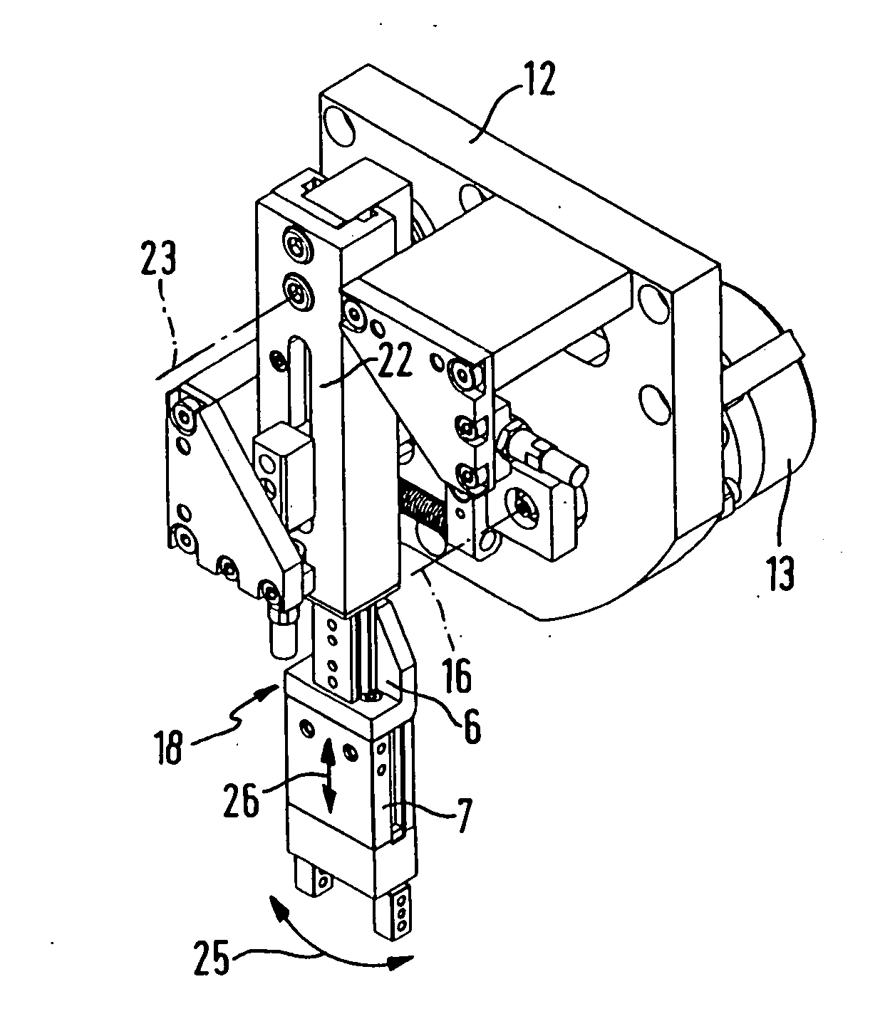 Handling device for repositioning parts