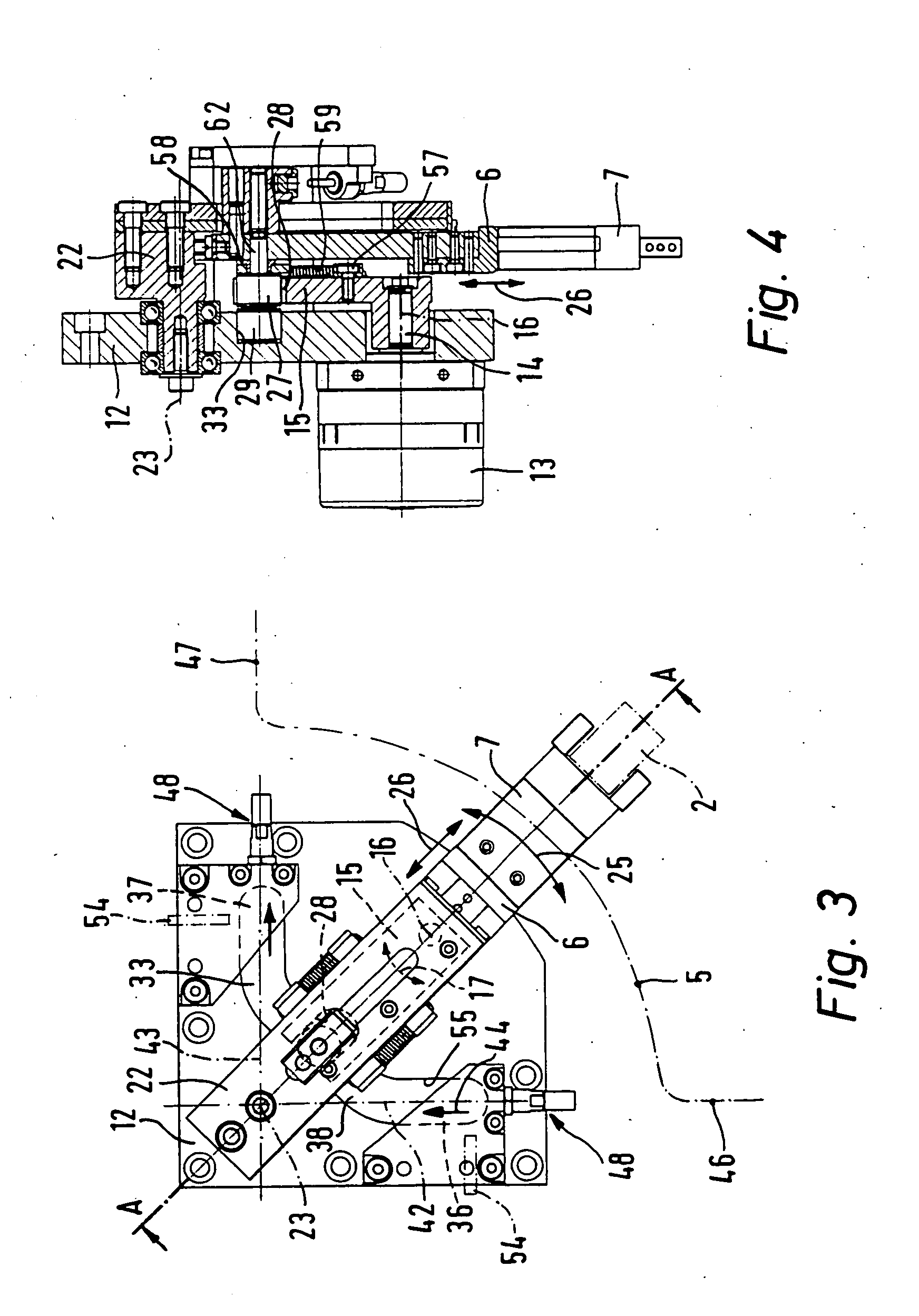 Handling device for repositioning parts