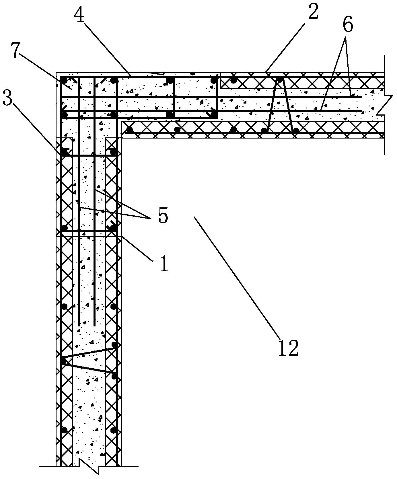L-shaped prefabricated composite shear wall vertical anti-seismic connection node and construction method thereof