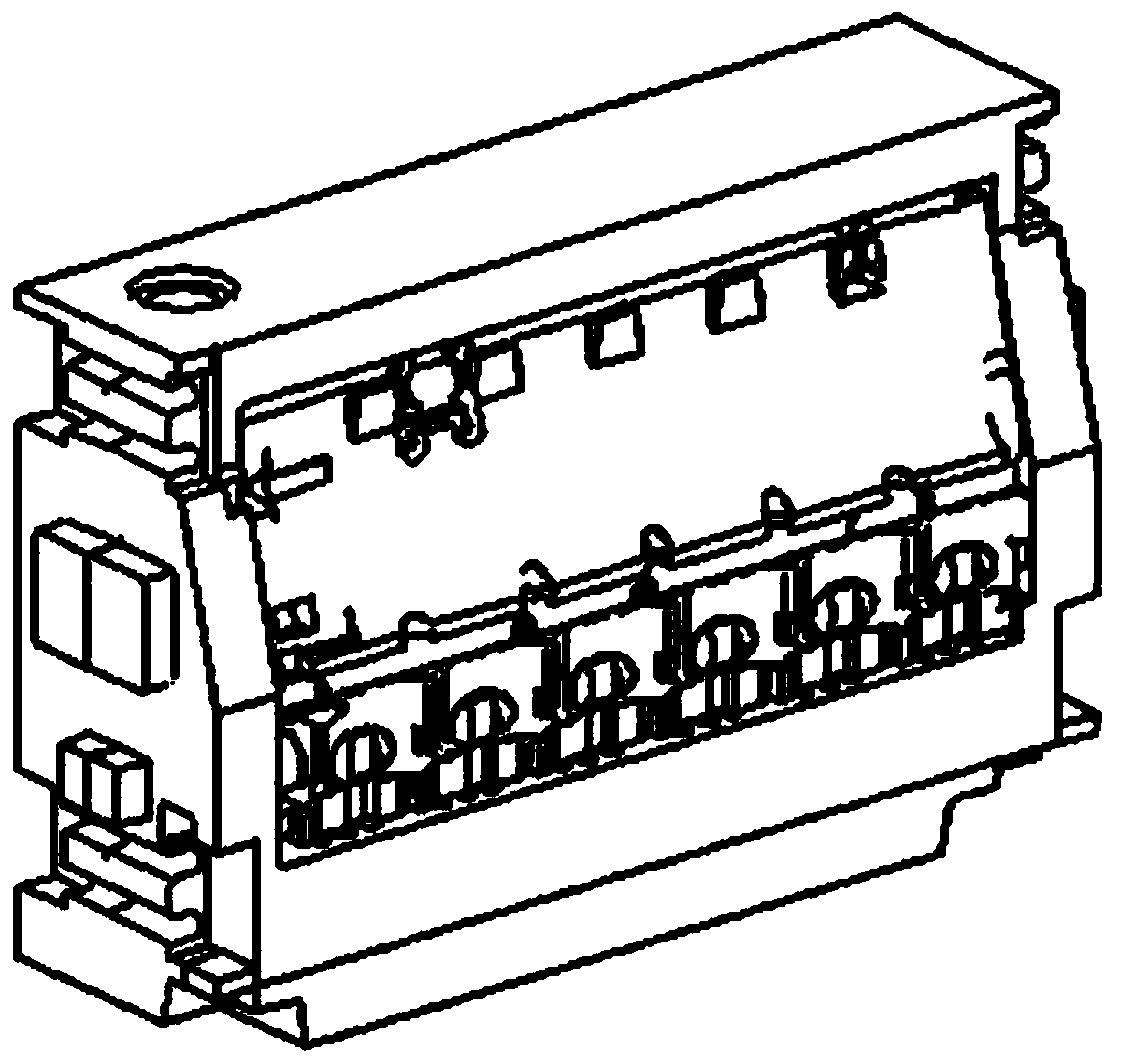 A side sand core with a distributed pouring system