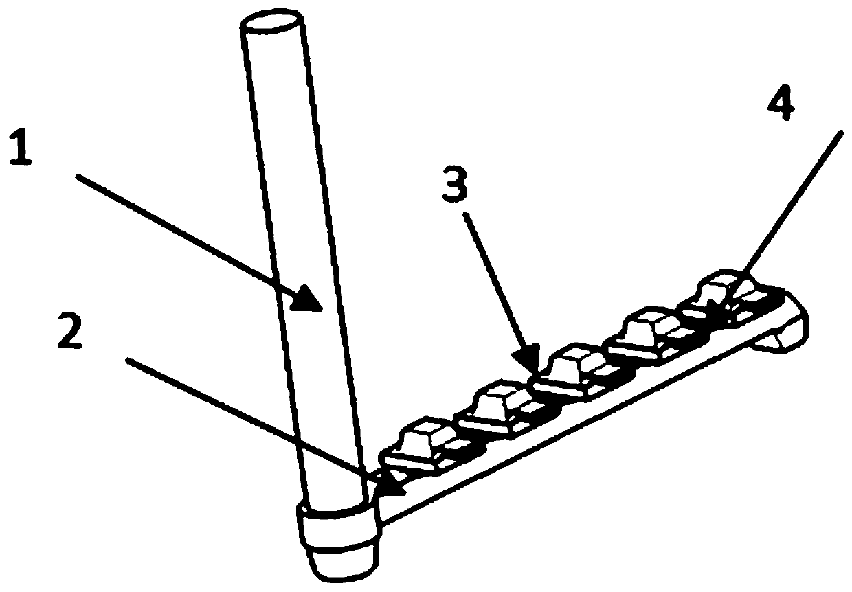A side sand core with a distributed pouring system