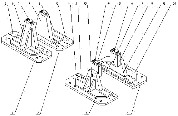 Clamp device of two-shaft synchronous vibration table
