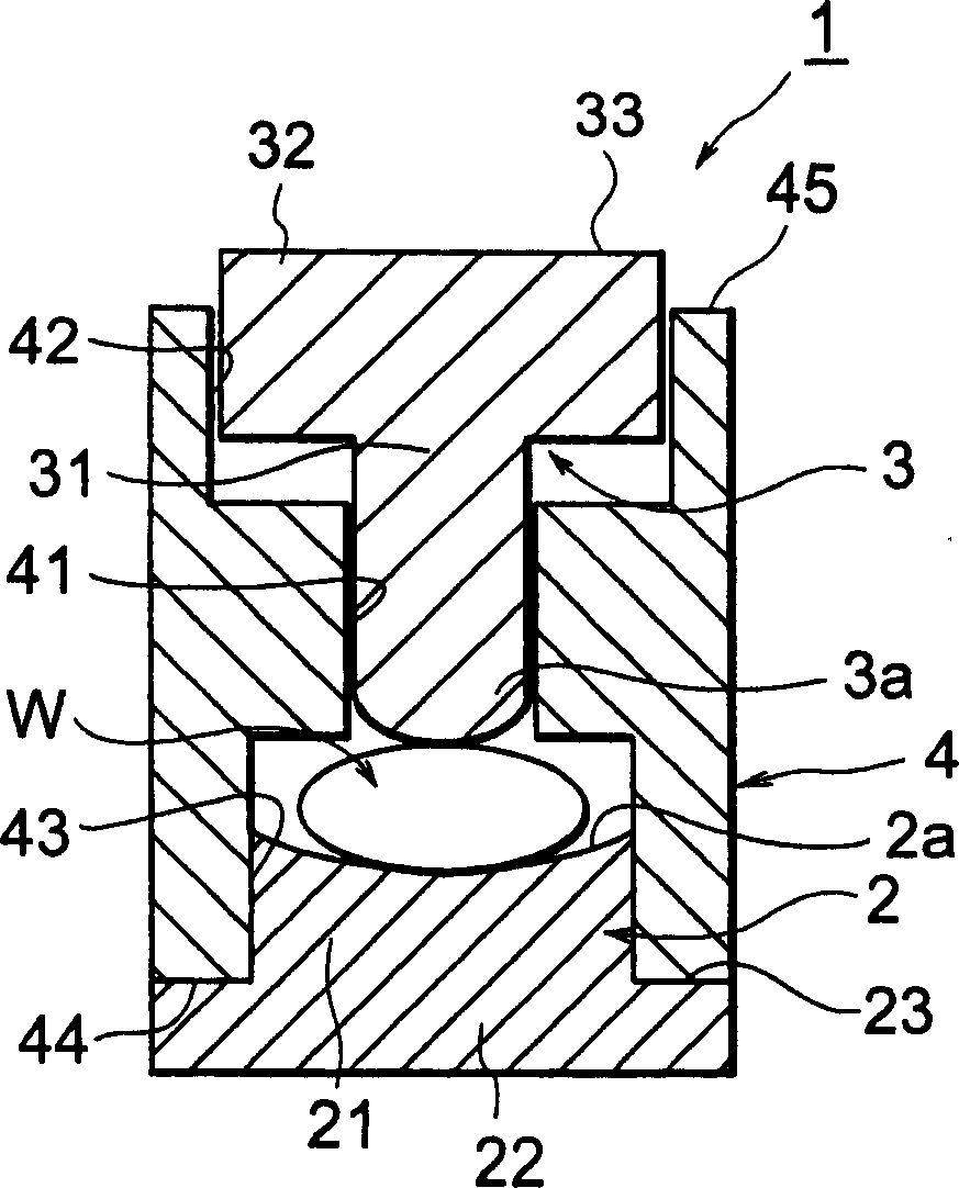 Moulding forming device,its head and method for making optical element