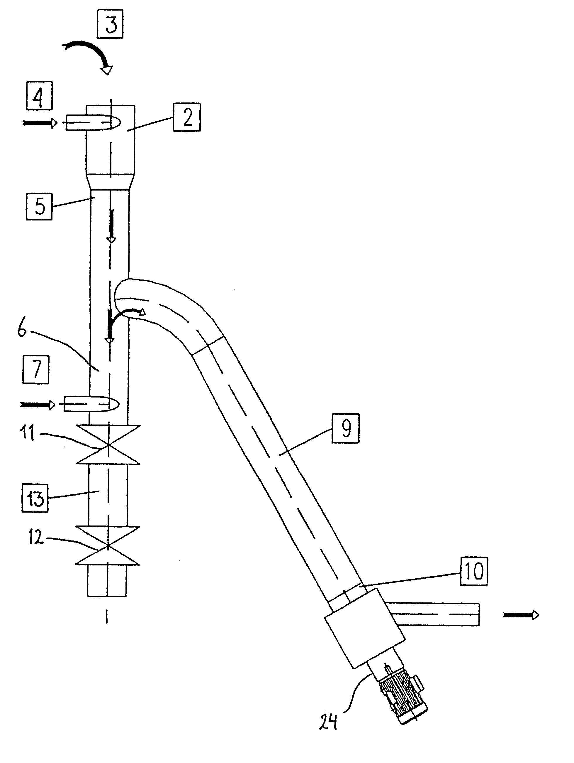 Feeding device and process and feeding system which utilize the feeding device