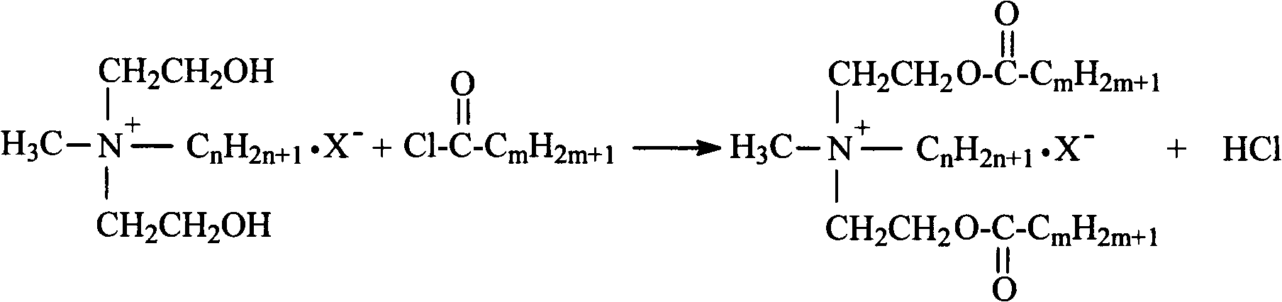 Synthetic process of double-long-chain diester quaternary ammonium salt