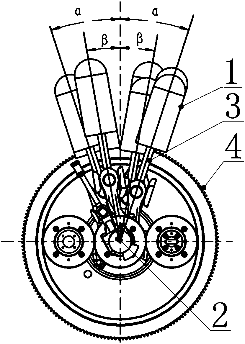 Multi-cylinder Stirling engine transmission system