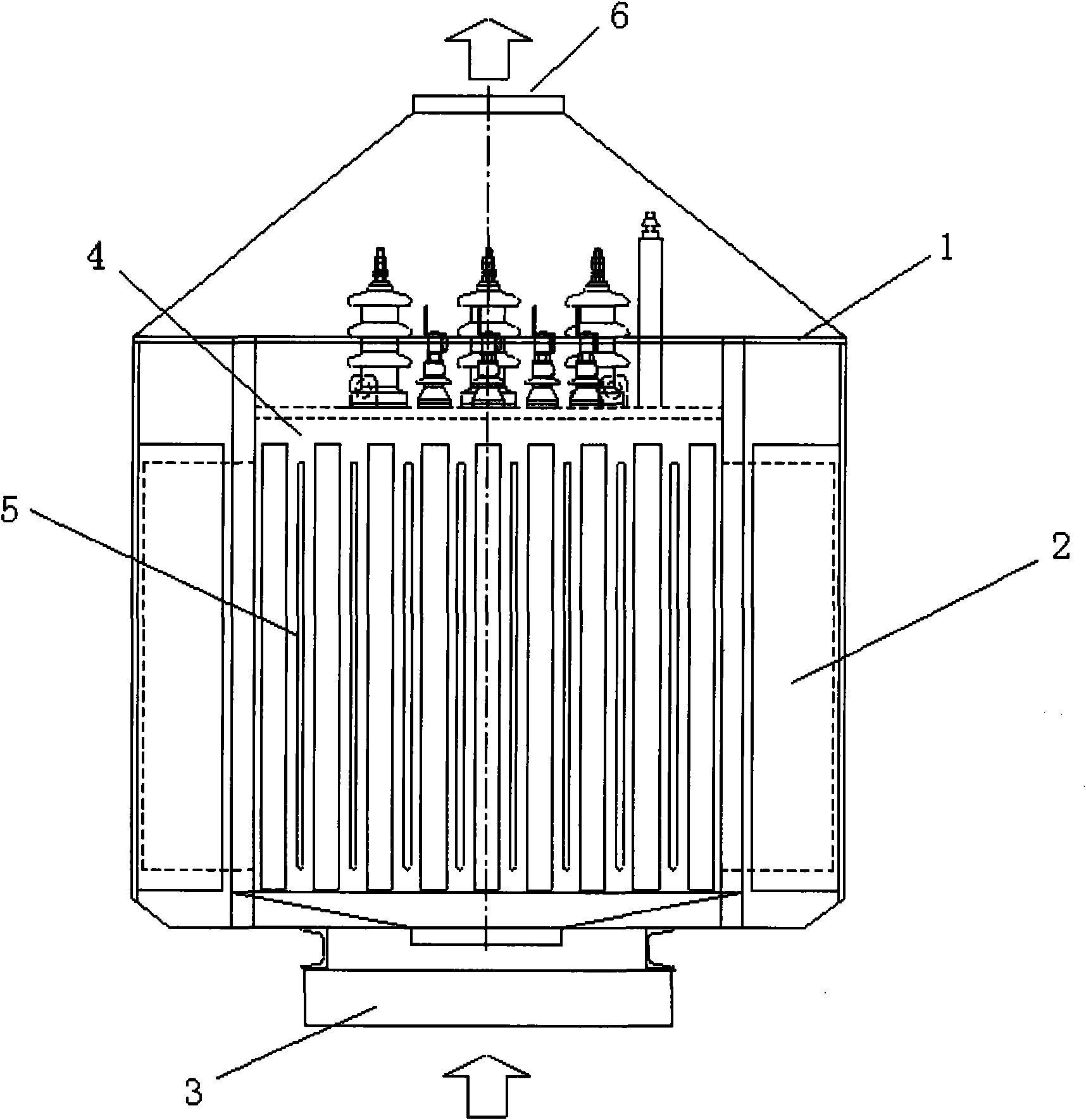 Air-cooling heat dissipation guide device for corrugated tank of transformer