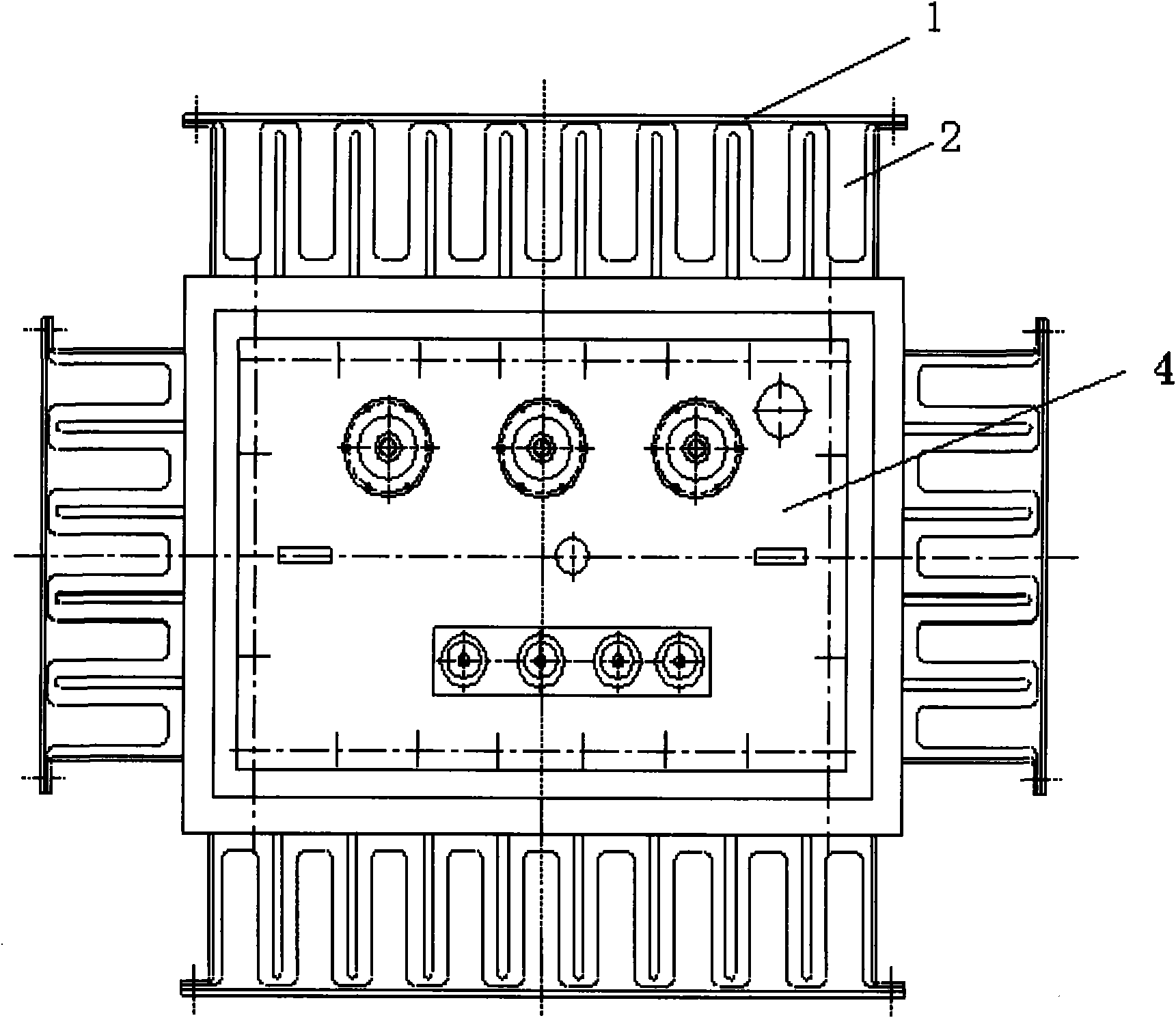 Air-cooling heat dissipation guide device for corrugated tank of transformer