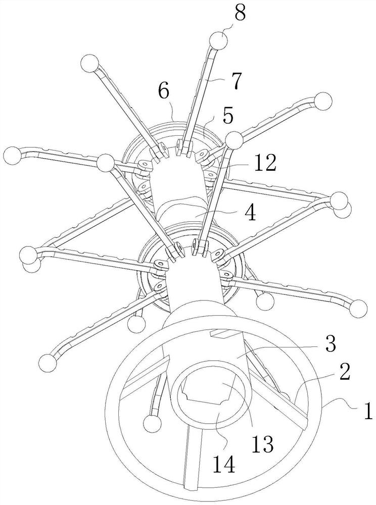 Commodity showing stand assembly with rotary showing function