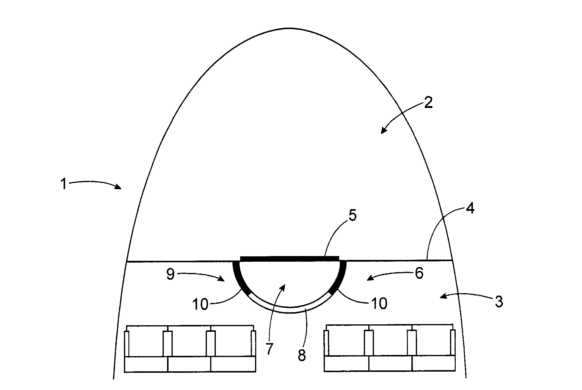 Aircraft nose section including a lock for accessing the cockpit
