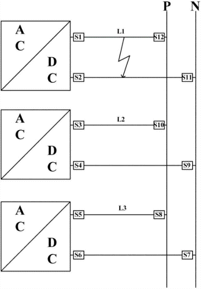 DC side fault positioning system and method of multi-end flexible DC power distribution system
