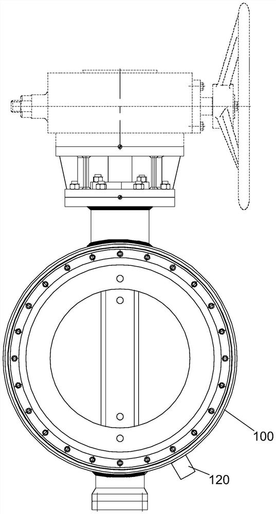 Single eccentric butterfly valve with double sealing pairs