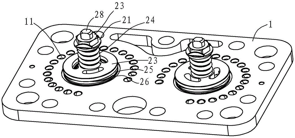 Crankshaft type compressor valve plate structure