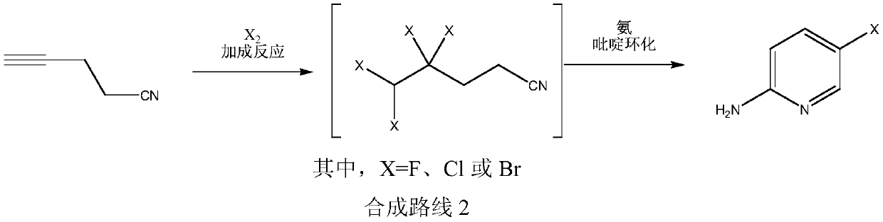A kind of convenient preparation method of 2-amino-5-halopyridine