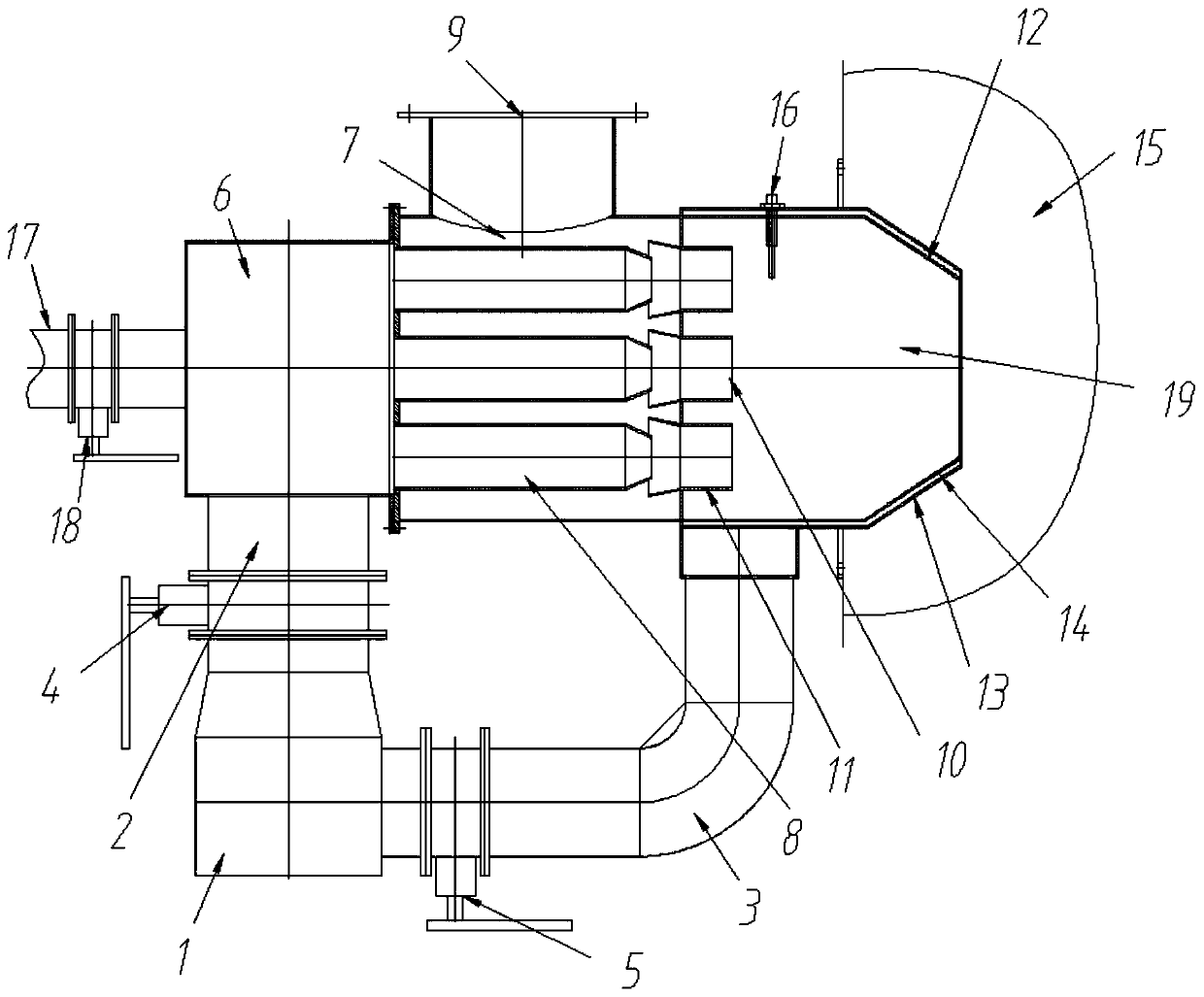 Low-nitrogen combustor for biological natural gas