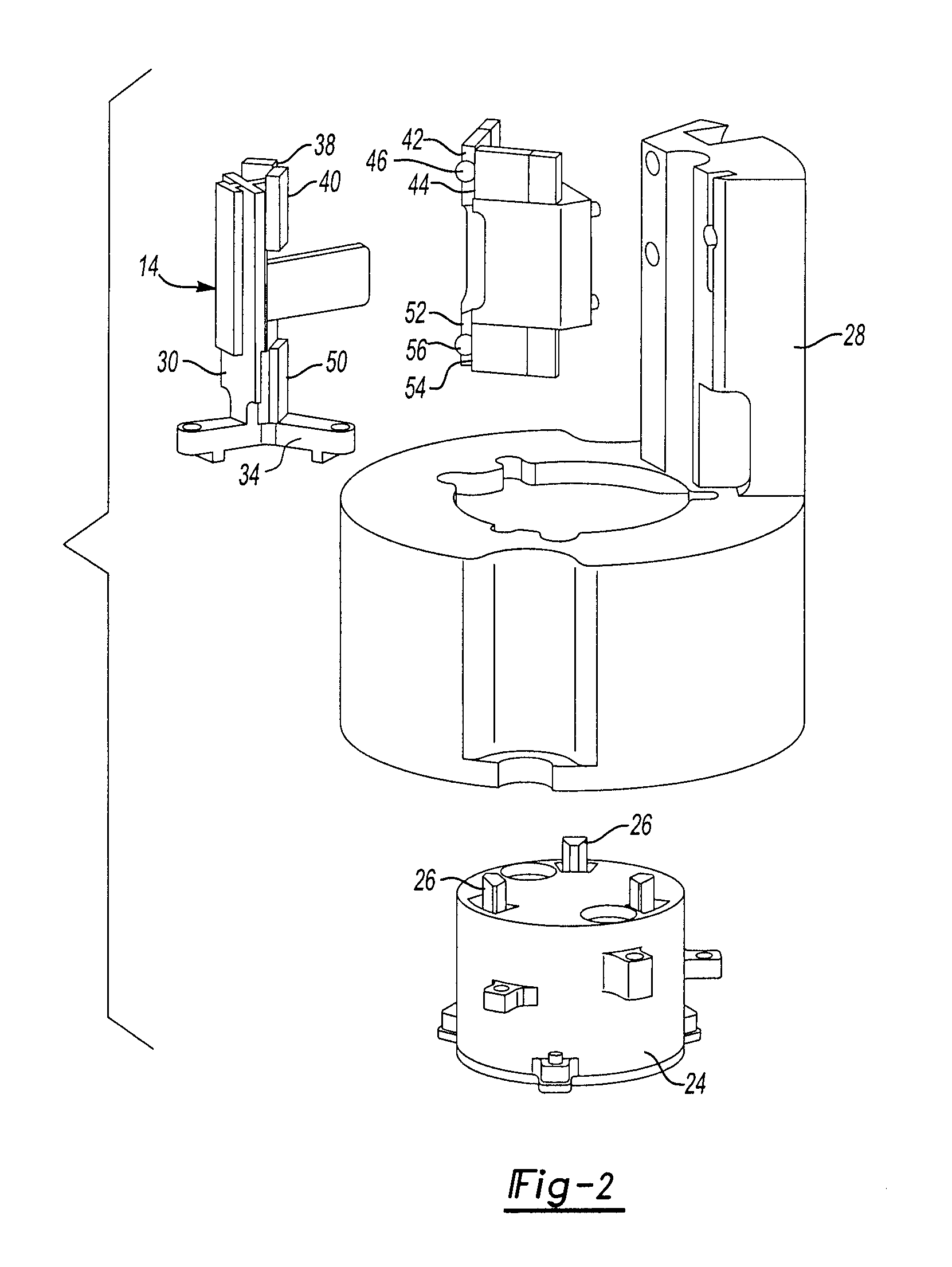 Magnetically preloaded anti-rotation guide for a transducer