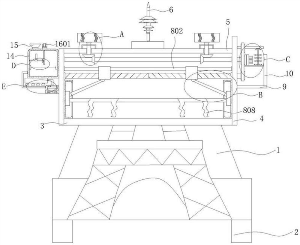 Communication tower with bird repelling function for electronic information engineering and bird repelling method