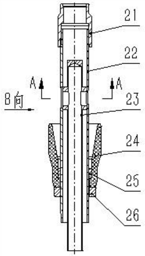 Rotational flow sand washing process pipe column