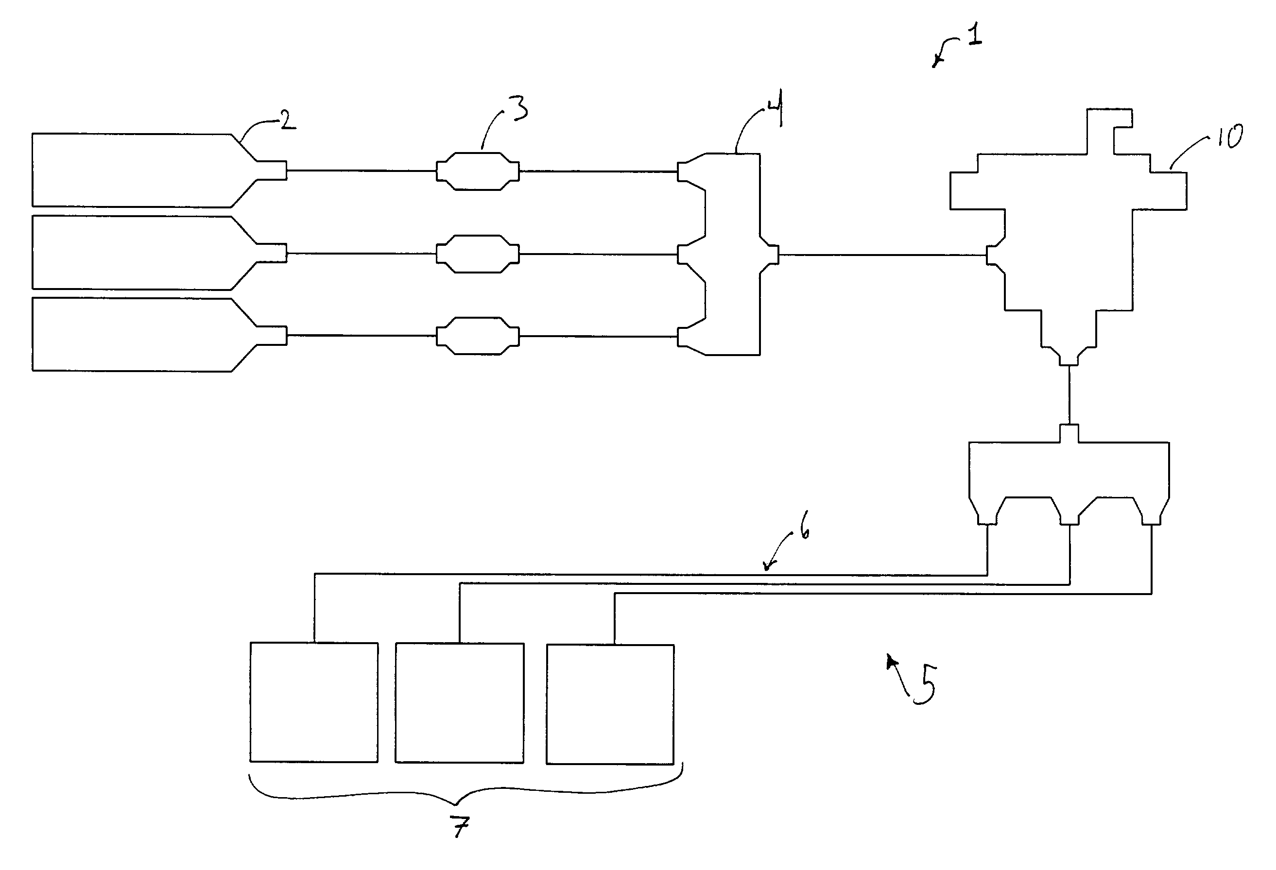 Oxygen supply system having a central flow control unit